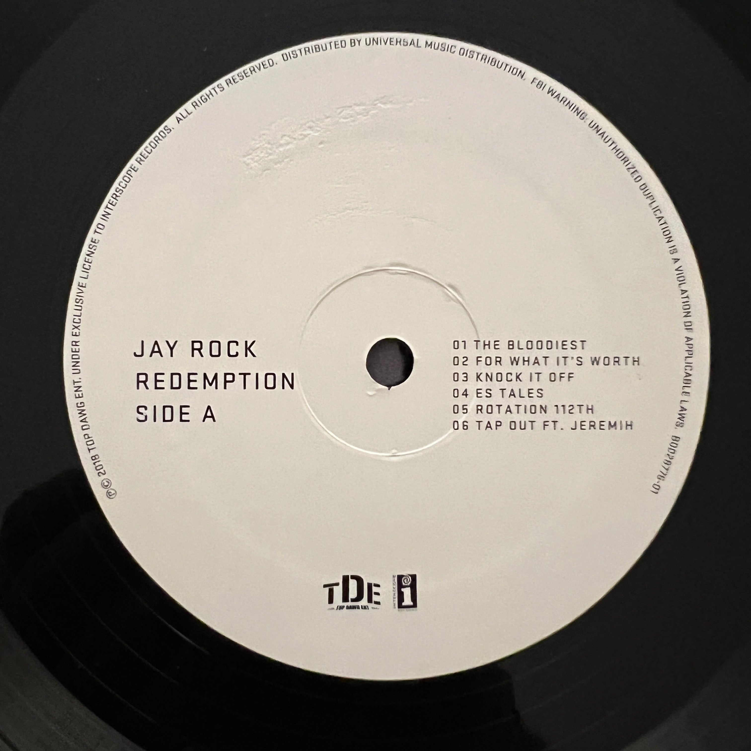 Jay Rock - Redemption (2018, TDE, Interscope) VG+