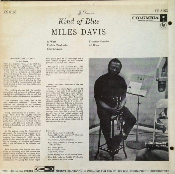 Miles Davis - Kind Of Blue (LP, Album, M/Print)