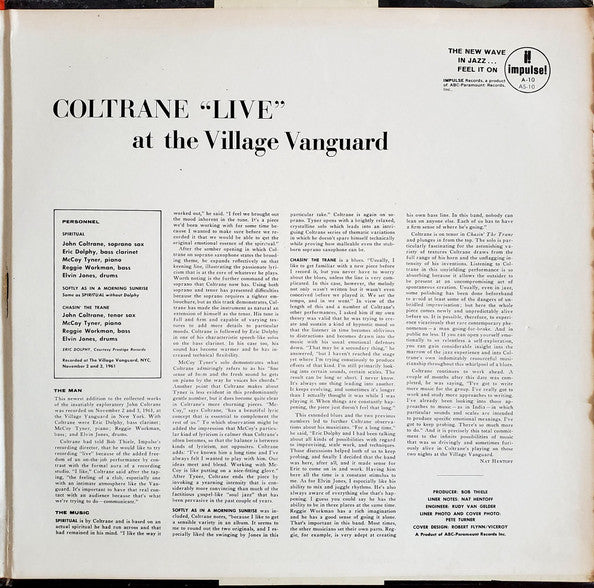 Coltrane - "Live" At The Village Vanguard (LP, Album, RE, Gat)