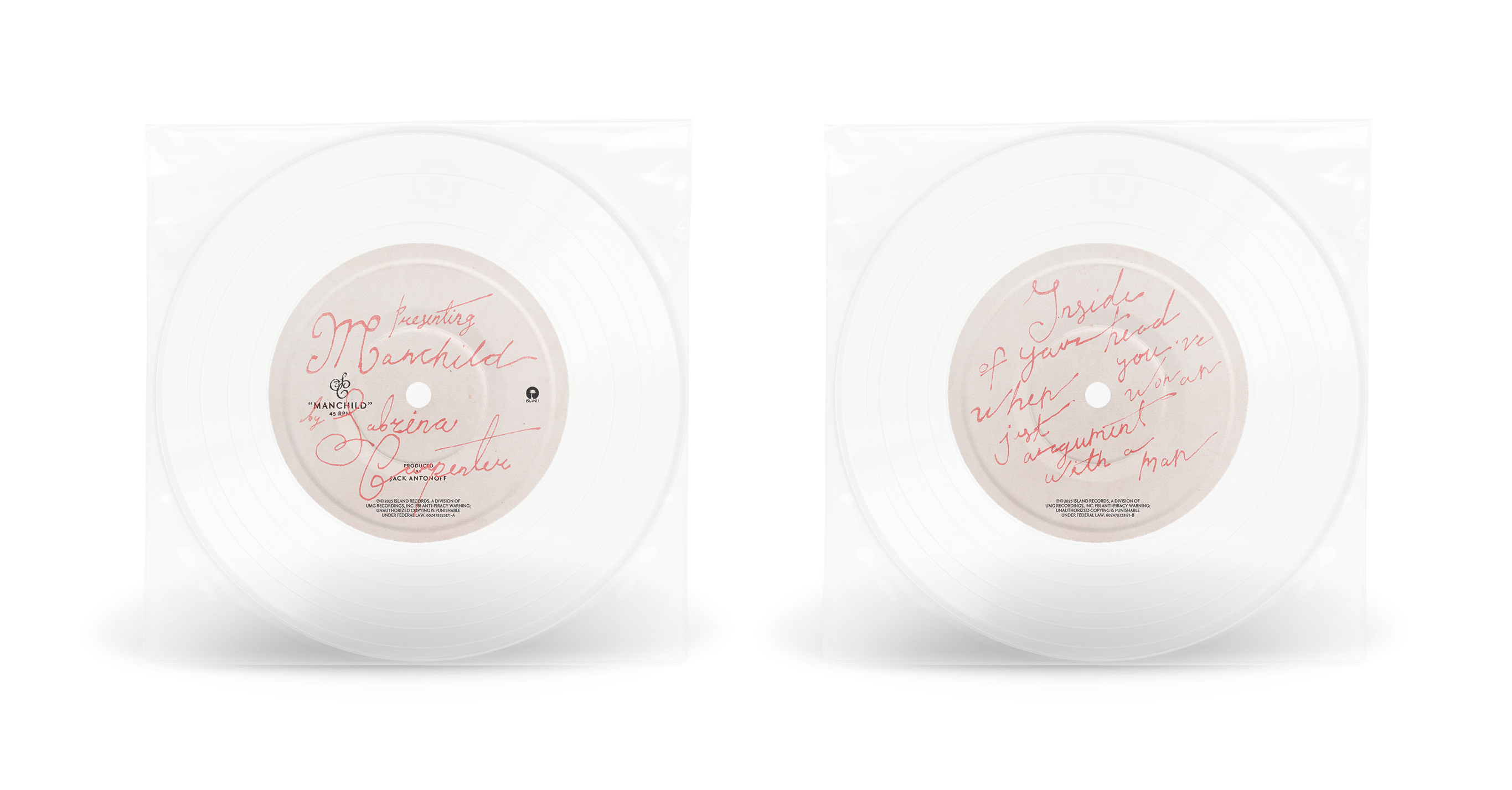 Sabrina Carpenter Manchild [Clear 7" Single]