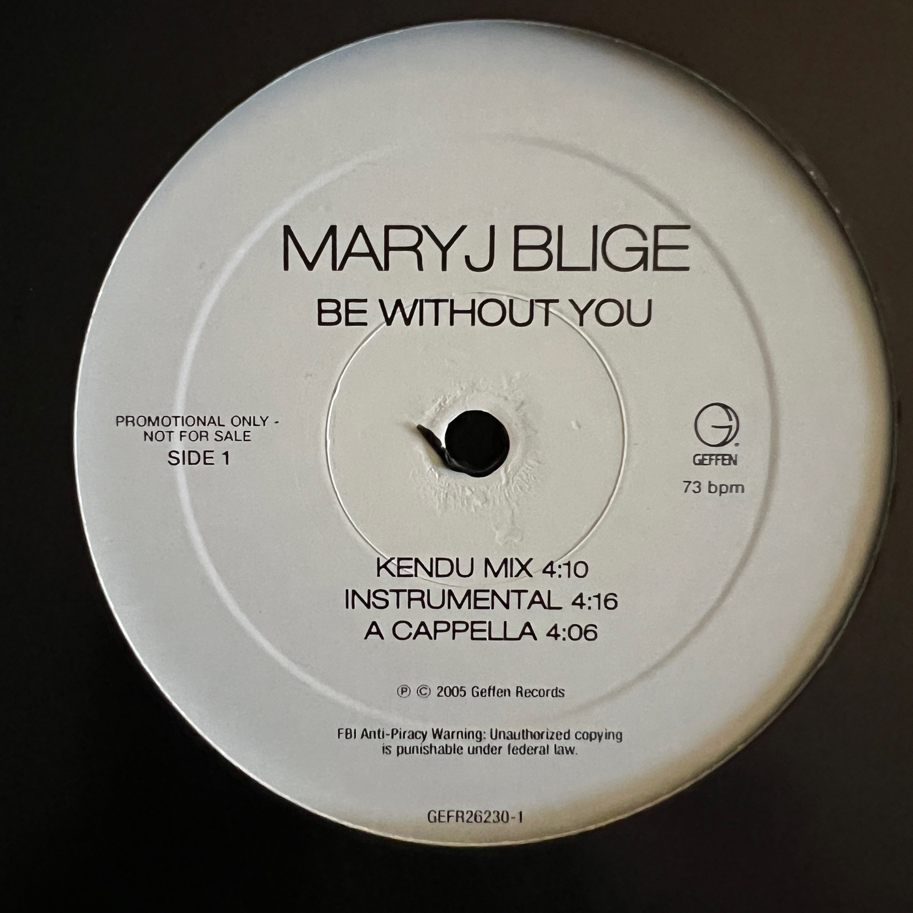 Mary J. Blige - Be Without You (12" Promo) VG+