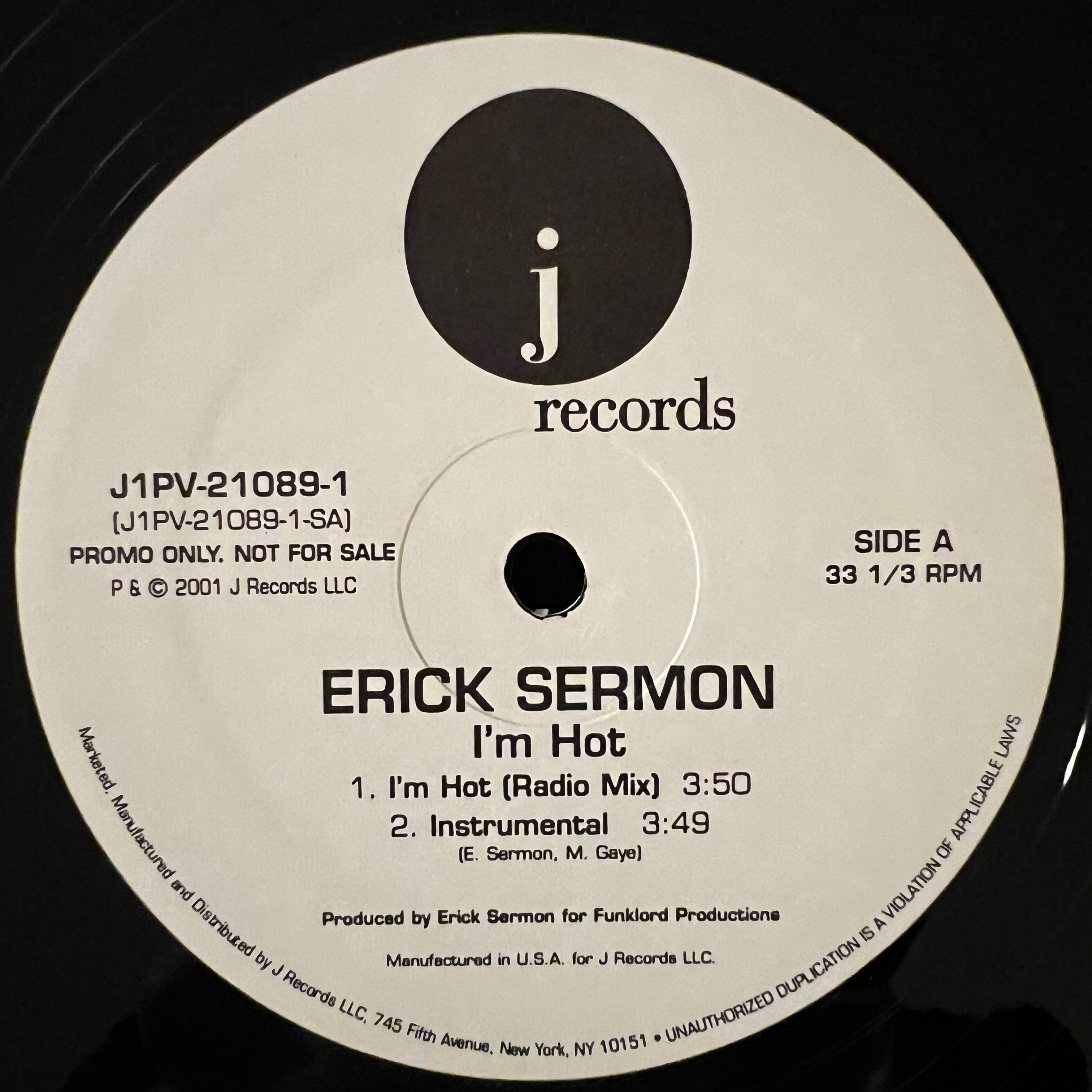 Erick Sermon - I'm Hot (12" Promo) VG+