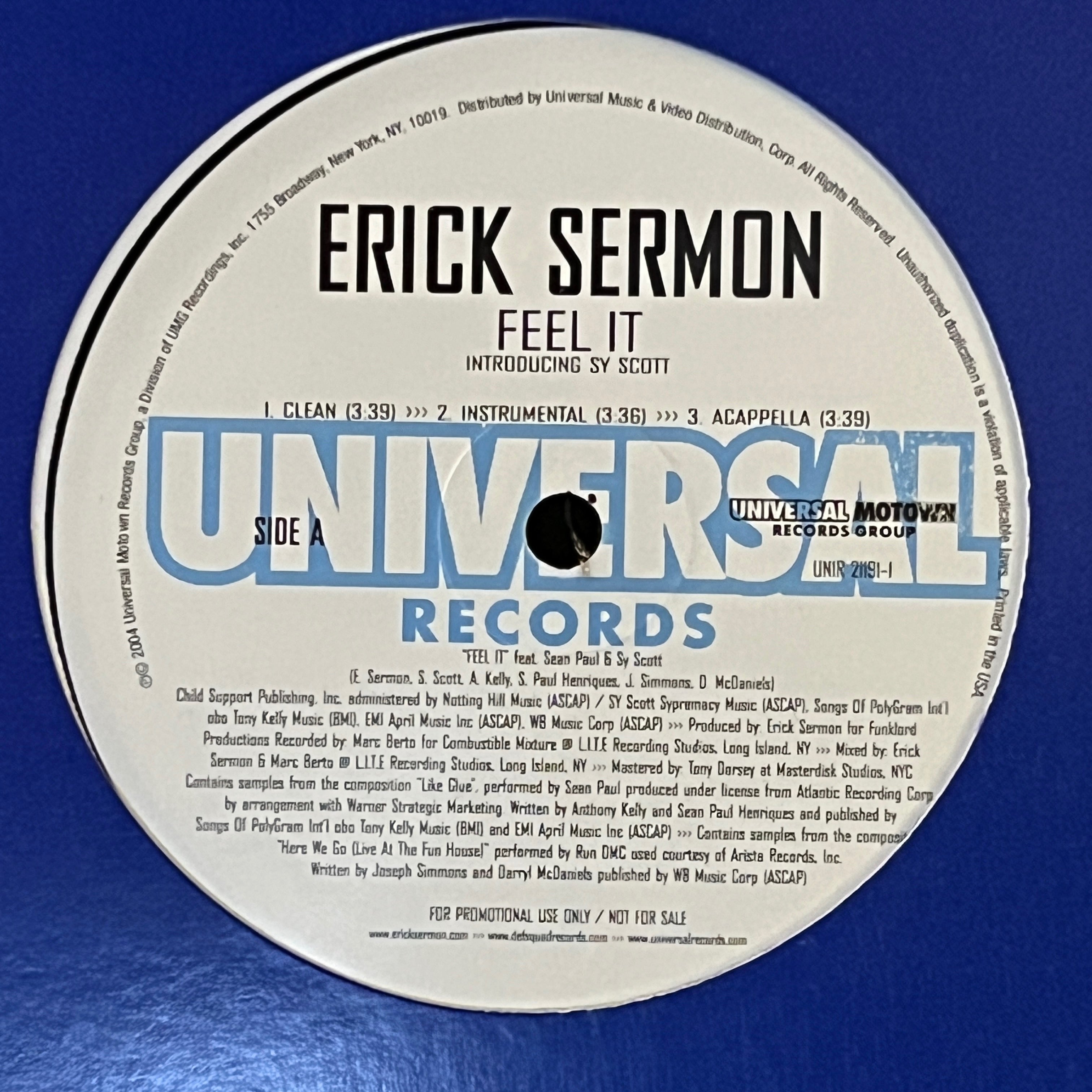 Erick Sermon - Feel It (12" Promo) VG+